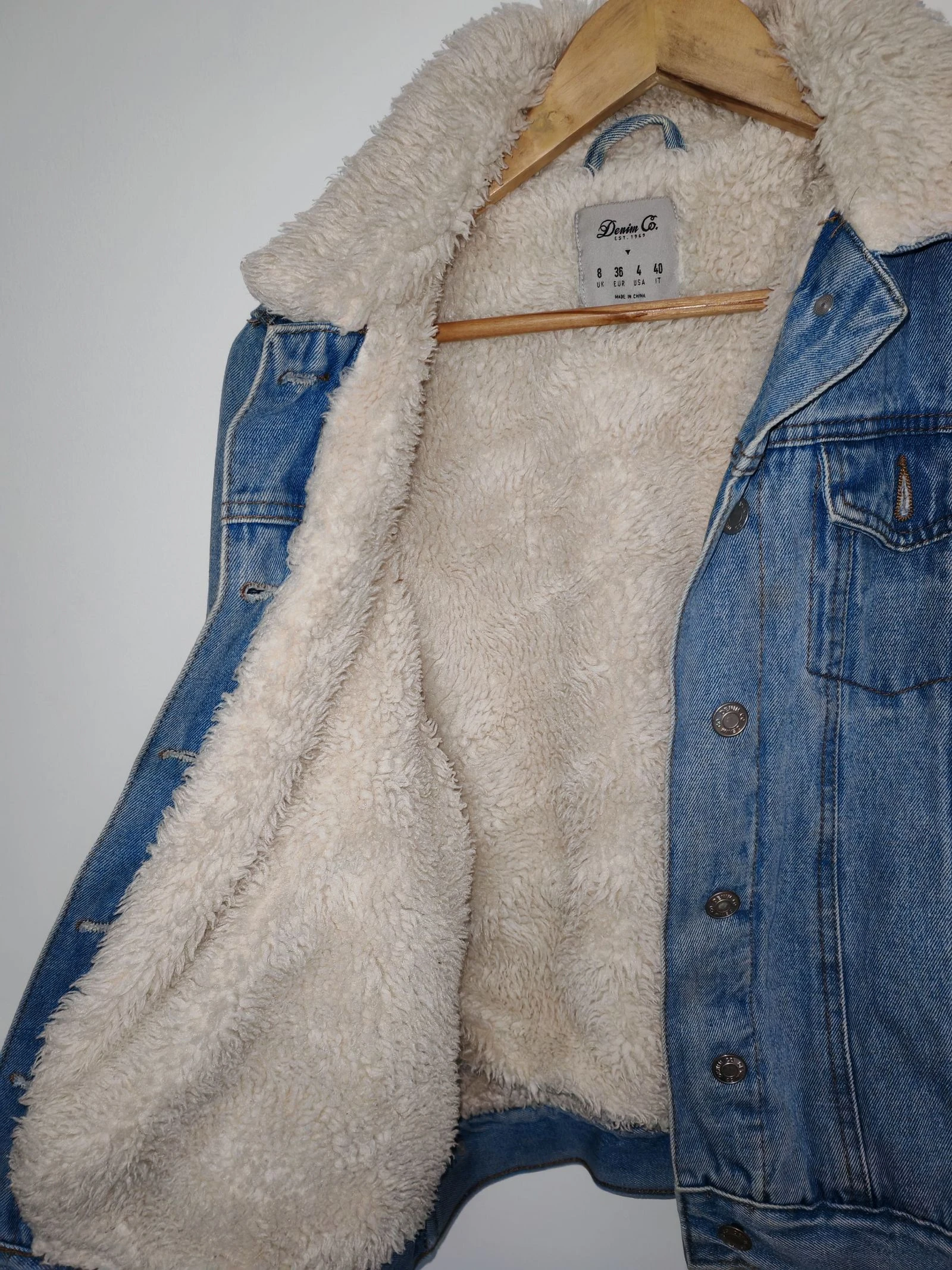 Casaco de denim com pele – photo 6